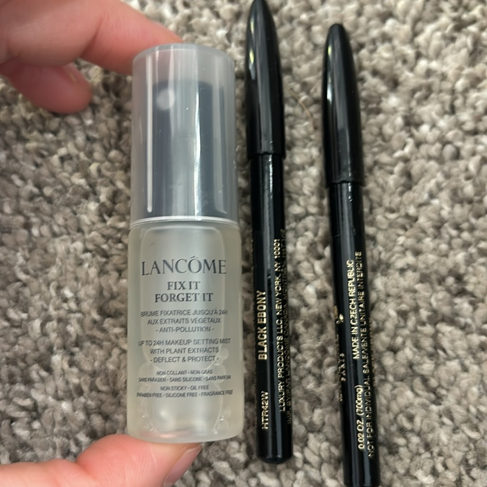 3 x Lancome bundle LE CRAYON KHOL Kohl Eyeliner BLACK EBONY 0.02oz+setting mist